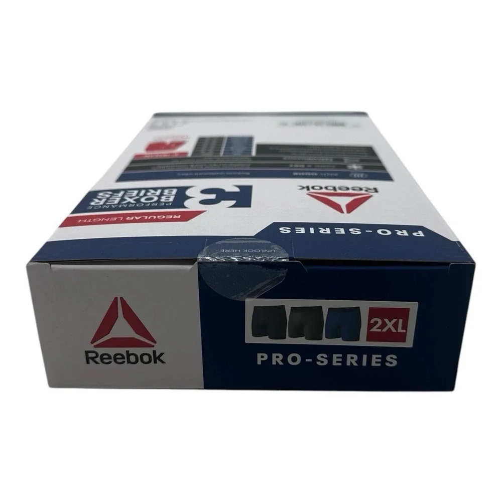 Reebok Pro Series 3 Pack Boxer Briefs Size 2XL Regular‎ Length 6